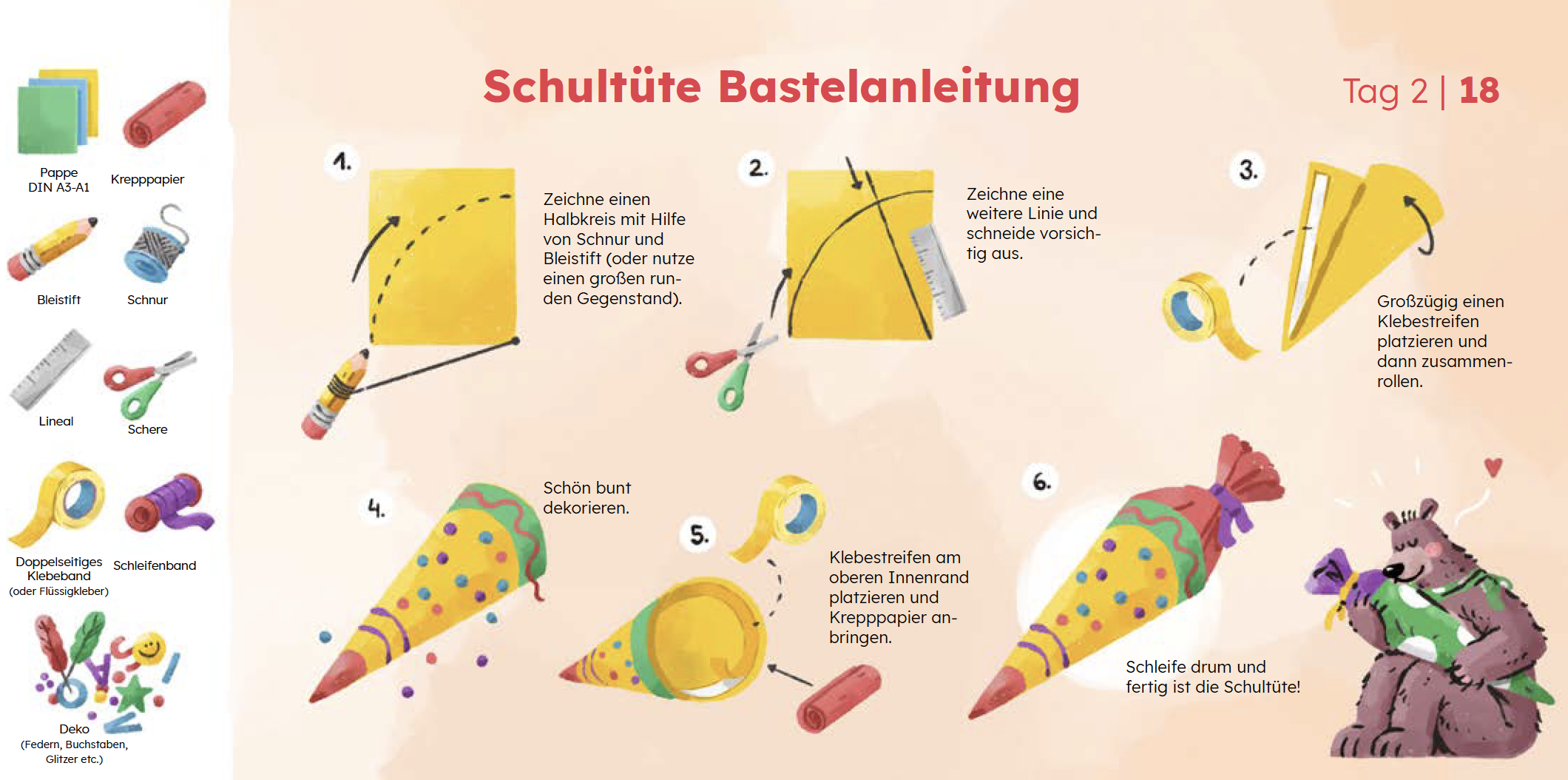 Bastelanleitung Schultüte