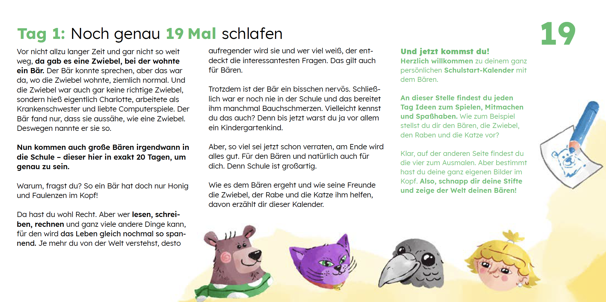 Beispielseite aus dem Bärenkalender