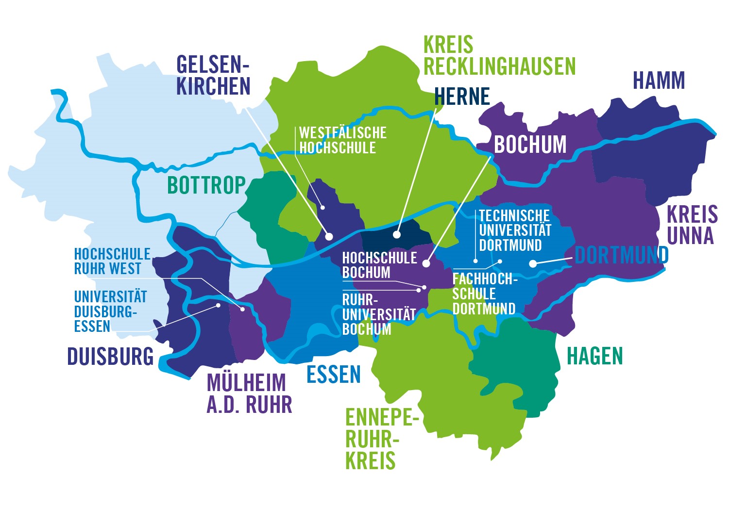 RuhrFutur-Karte Standorte 2024 Website