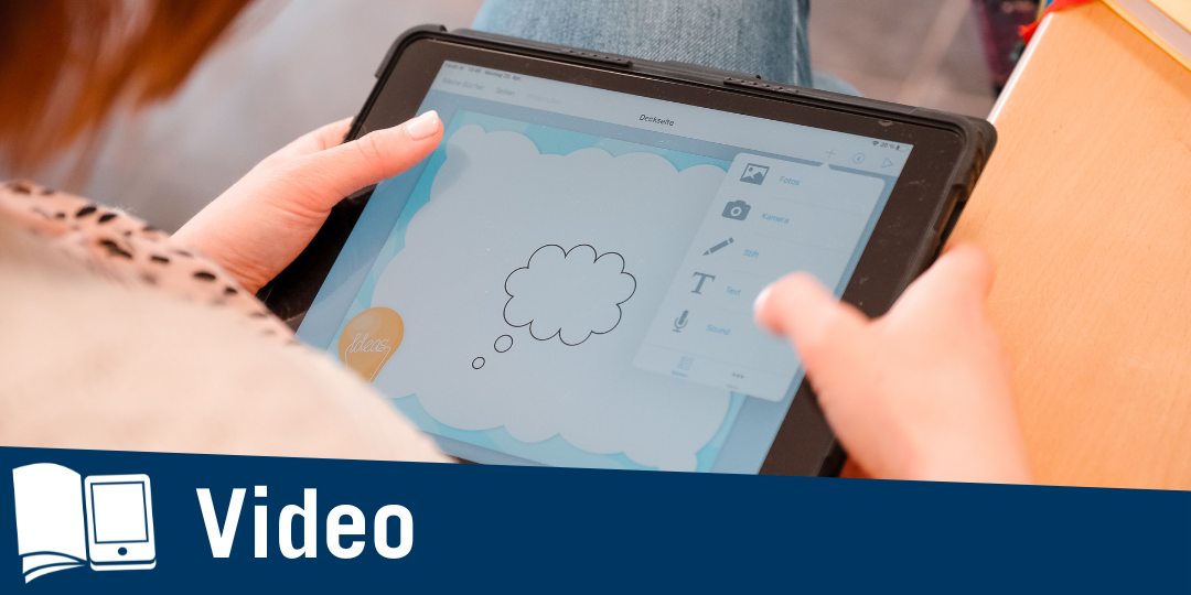 Hände mit iPad Text: Video